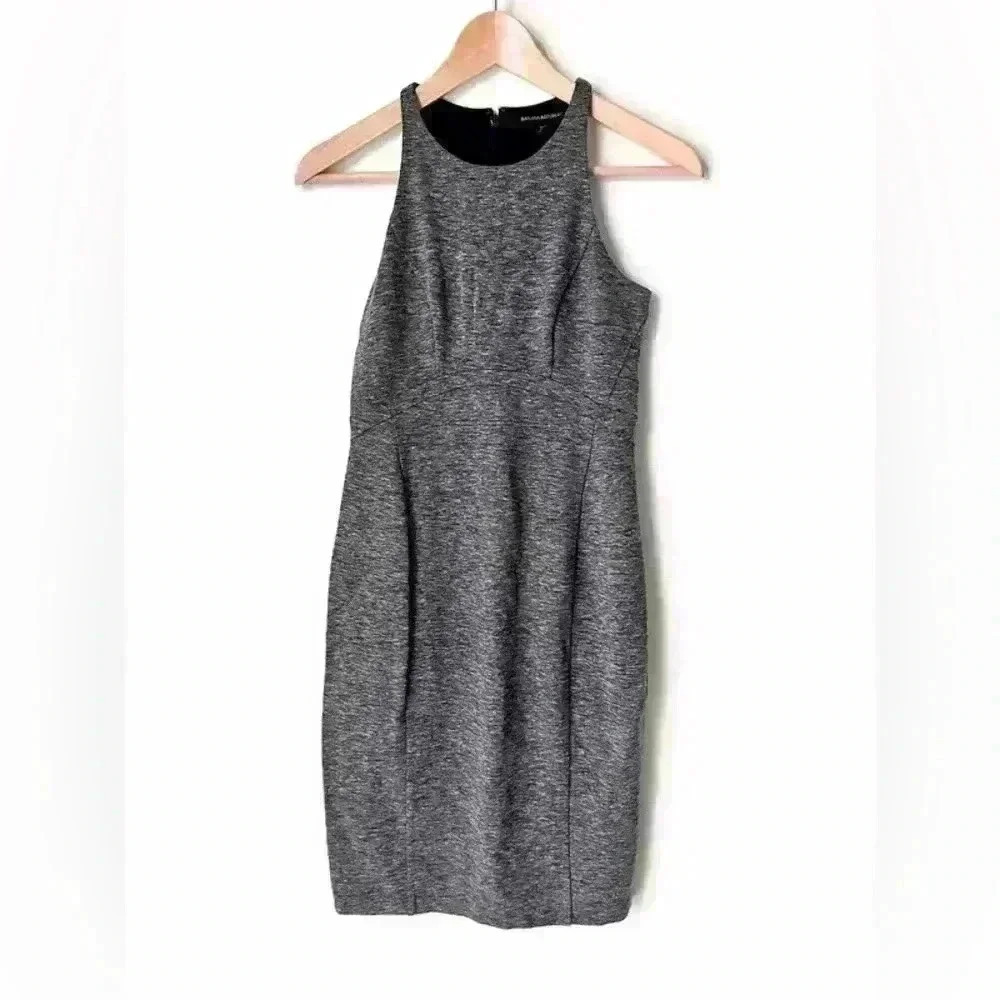 Banana Republic Women’s Grey Lined Tailored Office Work Bodycon Intern Dress 00P